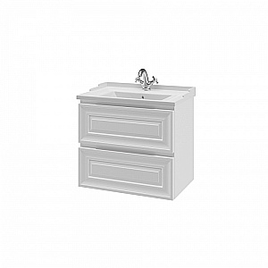 Тумба с раковиной Caprigo Ponza-A 70 два ящика, белая для ванной в интернет-магазине Sanbest