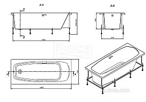 Ванна Roca Sureste ZRU9302778 150х70 купить в интернет-магазине Sanbest
