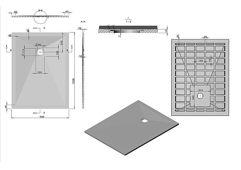 Душевой поддон Vincea VST-4SR9012A 120х90 антрацит купить в интернет-магазине Sanbest