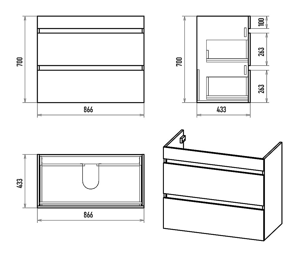 Тумба с раковиной Misty Мира - 90 П-Мир-01090-012Я белая для ванной в интернет-магазине Sanbest