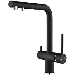 Смеситель для кухни Paulmark Serpentine Se213222-BLM черный купить в интернет-магазине сантехники Sanbest