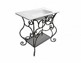 Консоль Эстет Каре №5 с белой раковиной для ванной в интернет-магазине сантехники Sanbest