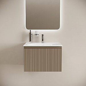 Тумба с раковиной Sancos CODE CD60GB/CN13001 60 серо - бежевый для ванной в интернет-магазине Sanbest