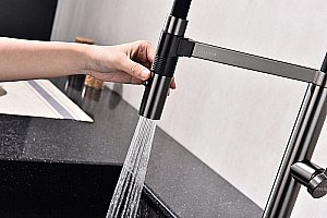 Смеситель для кухни Paulmark Leader Le214101-GM вороненая сталь купить в интернет-магазине сантехники Sanbest