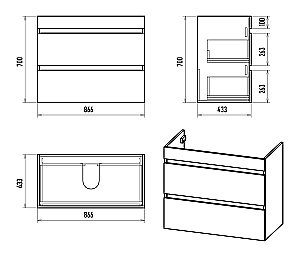 Тумба с раковиной Misty Мира - 90 П-Мир-01090-012Я белая для ванной в интернет-магазине Sanbest