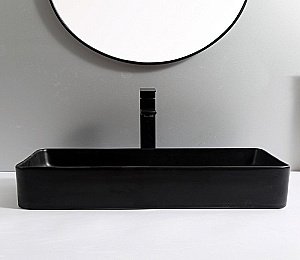 Раковина накладная Ceramalux NC 60,5 9396-1МВ черная матовая купить в интернет-магазине Sanbest