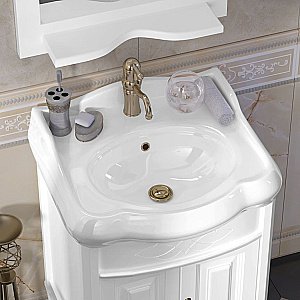 Тумба с раковиной Опадирис Лоренцо 60 белая матовая для ванной в интернет-магазине Sanbest