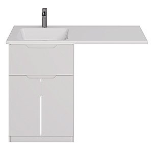 Тумба с  раковиной напольная Dreja VEGA 60/120 белый глянец для ванной в интернет-магазине Sanbest