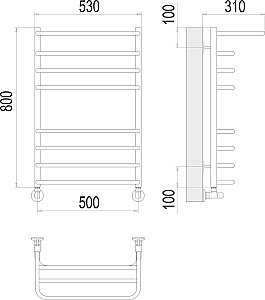 Полотенцесушитель водяной Terminus Арктур П8 500х800 купить в интернет-магазине сантехники Sanbest