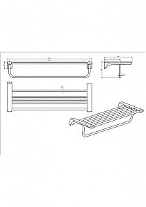 Полка CeramaLux Monelli 70010 черная матовая купить в интернет-магазине сантехники Sanbest