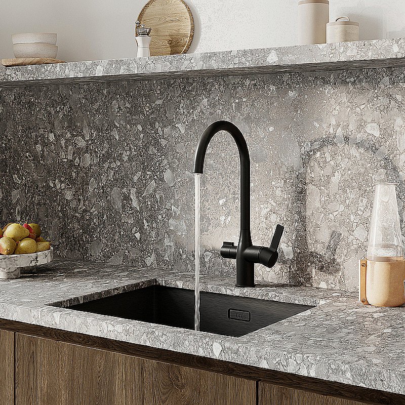 Смеситель для кухни Iddis Pure PURBLFJi05 черный матовый купить в интернет-магазине сантехники Sanbest
