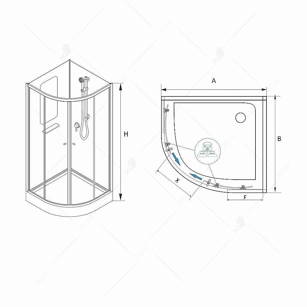 Душевая кабина RGW Andaman AN-208 100х100 купить в интернет-магазине Sanbest