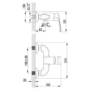 Смеситель для душа Lemark Plus Shape LM1703C купить в интернет-магазине сантехники Sanbest