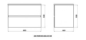 Тумба с раковиной Art&Max TORINO 80 аквамарин для ванной в интернет-магазине Sanbest