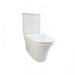 Унитаз напольный Bravat PURA безободковый, с бачком, с крышкой микролифт купить в интернет-магазине Sanbest