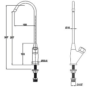 Смеситель для кухни Kaiser Mono P002 купить в интернет-магазине сантехники Sanbest