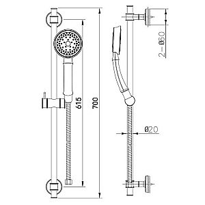 Душевой гарнитур Caprigo Parts 99-569-VOT купить в интернет-магазине сантехники Sanbest