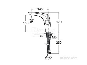 Смеситель для раковины Roca Insignia 5A3B3ANM0 купить в интернет-магазине сантехники Sanbest