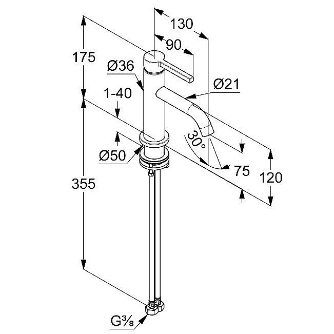 Смеситель для раковины KLUDI NOVA FONTE Pura 200283915 купить в интернет-магазине сантехники Sanbest