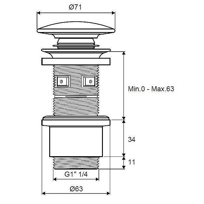 Донный клапан Excellent 1485.01 71 белый купить в интернет-магазине сантехники Sanbest