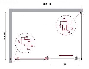 Душевой уголок BelBagno LUCE-AH-1 140х100 стекло прозрачное/профиль хром купить в интернет-магазине Sanbest