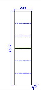 Пенал Aqwella Mobi 36,5 MOB0535DB дуб балтийский для ванной в интернет-магазине сантехники Sanbest