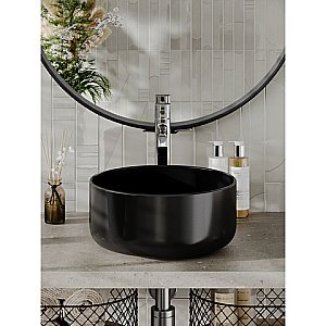 Раковина накладная Orange 35 B07-345B черная матовая купить в интернет-магазине Sanbest