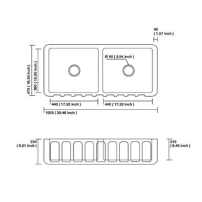 Кухонная мойка Kerasan Hannah Surrey 545101 купить в интернет-магазине сантехники Sanbest
