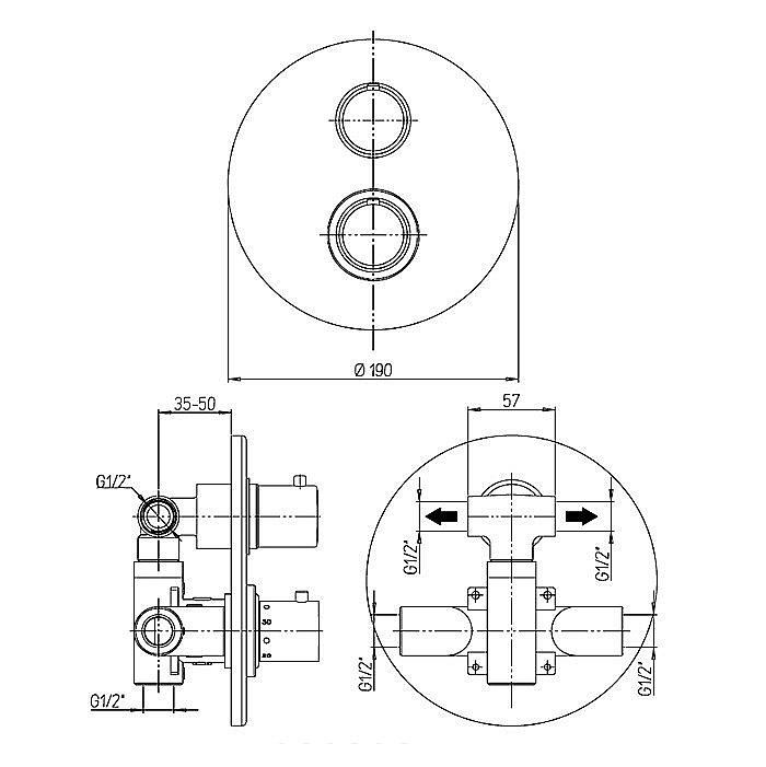 Душевая система PAINI Cox 78PZSET26911THBATHHEAD черная матовая купить в интернет-магазине сантехники Sanbest