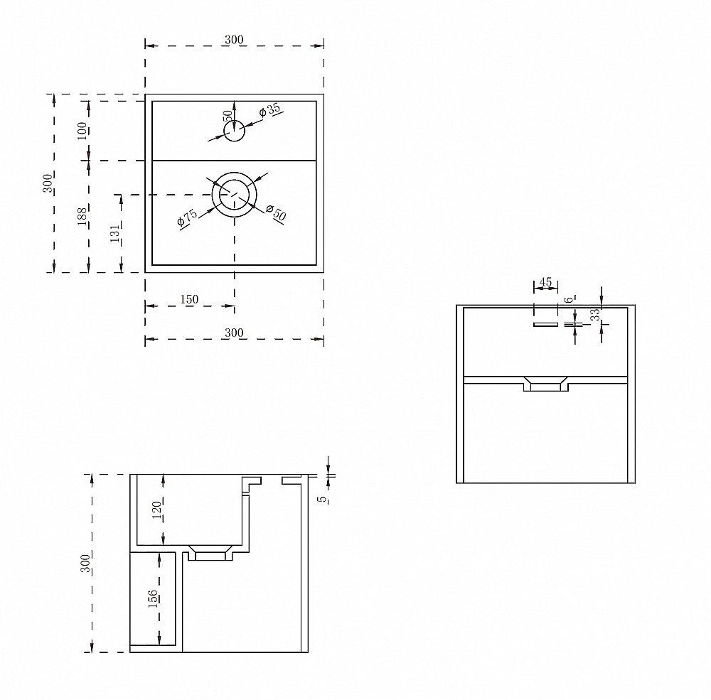 Тумба с раковиной Abber STEIN AS2639 30 белая для ванной в интернет-магазине Sanbest