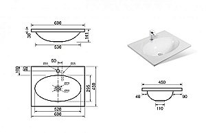 Тумба с раковиной Эстет Vegas 60 для ванной в интернет-магазине Sanbest