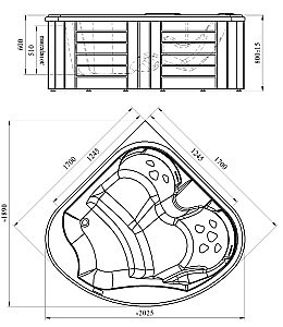 Минибассейн Радомир Корнелия 180х180 Platinum белый купить в интернет-магазине Sanbest