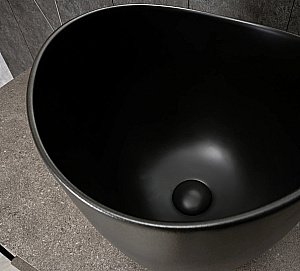 Раковина накладная Gid Creativo 36 N9303bg 53378 черная графит купить в интернет-магазине Sanbest