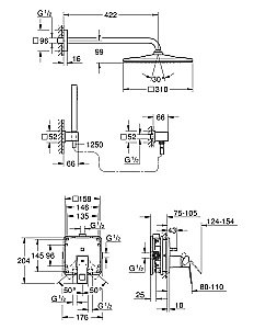 Душевая система Grohe Eurocube 25238000 хром купить в интернет-магазине сантехники Sanbest