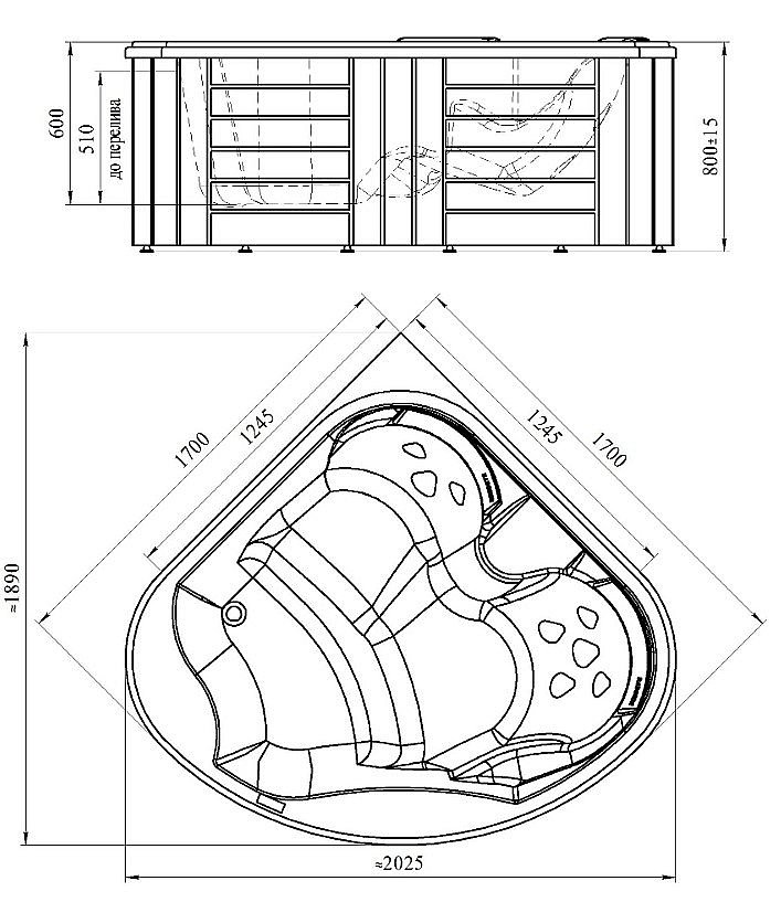 Минибассейн Радомир Корнелия 180х180 Platinum белый купить в интернет-магазине Sanbest