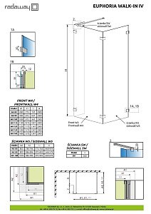 Душевое ограждение Radaway Euphoria Walk-in IV 130x100 купить в интернет-магазине Sanbest