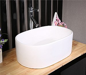 Раковина накладная Ceramalux N 56 9025-1 белая купить в интернет-магазине Sanbest