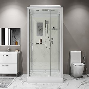 Душевая кабина Niagara Standart ST90/15Q 90х90 стекло прозрачное/профиль белый купить в интернет-магазине Sanbest