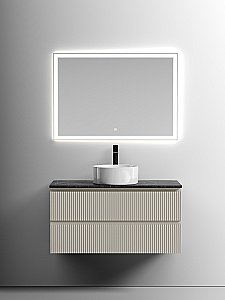 Тумба с раковиной Sancos SNOB T 100 со столешницей, бежевая матовая для ванной в интернет-магазине Sanbest