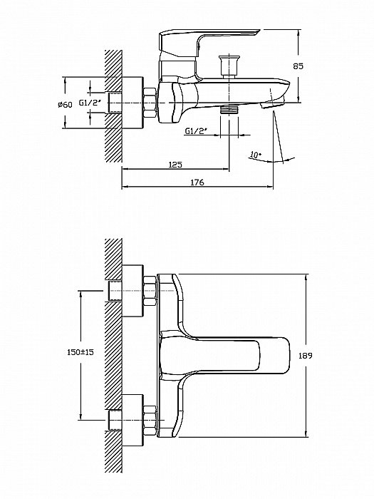 Смеситель для ванны Orange Merci M13-100cr купить в интернет-магазине сантехники Sanbest