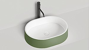 Раковина накладная Salini GLORIA 10 1102211MRH 56 из искусственного камня S-Stone, белая матовая, цвет по RAL снаружи купить в интернет-магазине Sanbest