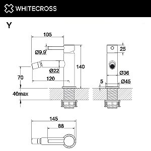 Смеситель для биде WhiteCross Y Y1220CR хром купить в интернет-магазине сантехники Sanbest
