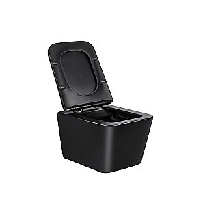 Унитаз подвесной Vincea Q-Line VT1-12MB безободковый, с крышкой микролифт,  матовый черный купить в интернет-магазине Sanbest