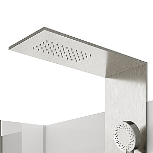 Душевая кабина Black&White Galaxy 110х80 8708000N с гидромассажем, стекло прозрачное/профиль брашированный никель купить в интернет-магазине Sanbest