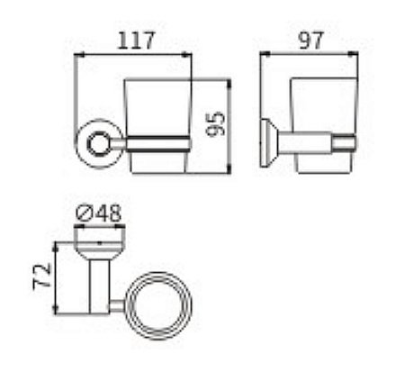 Стакан для зубных щеток CeramaLux Fleur 78302 хром купить в интернет-магазине сантехники Sanbest