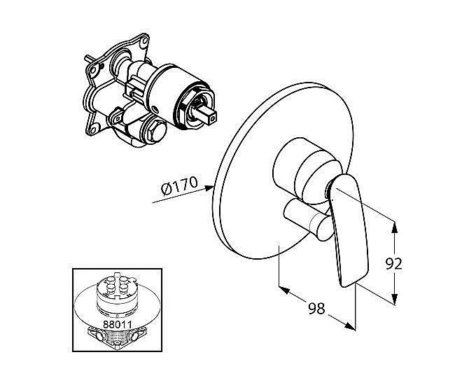 Смеситель для душа Kludi Balance 526509175 купить в интернет-магазине сантехники Sanbest
