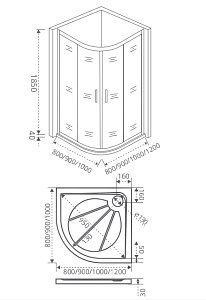 Душевой уголок Good door INFINITY R 80x80 прозрачный с рисунком купить в интернет-магазине Sanbest