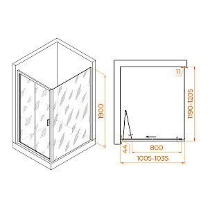 Душевой уголок RGW Passage PA-142B (PA-21B + Z-050-5B) 100х120 060814202-14 стекло прозрачное/профиль черный купить в интернет-магазине Sanbest