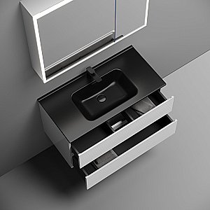 Тумба с раковиной Sancos Folk 90 FL90W белая матовая для ванной в интернет-магазине Sanbest