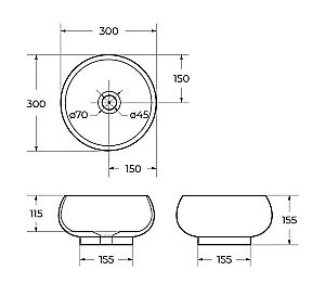 Раковина накладная Belbagno 30 BB1114 белая купить в интернет-магазине Sanbest